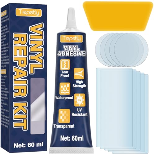 Tiepetly Hot Tub Repair Kit Waterproof Pool Repair Kit for Puncture Spa Hot Tub Inflatable Air Bed Air Mattress PVC Boat (60ML)