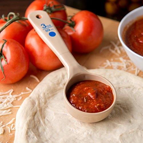 Image of Carlisle FoodService Products Measure Miser Plastic Measuring Spoon with Short Handle, 3 Ounces, Beige
