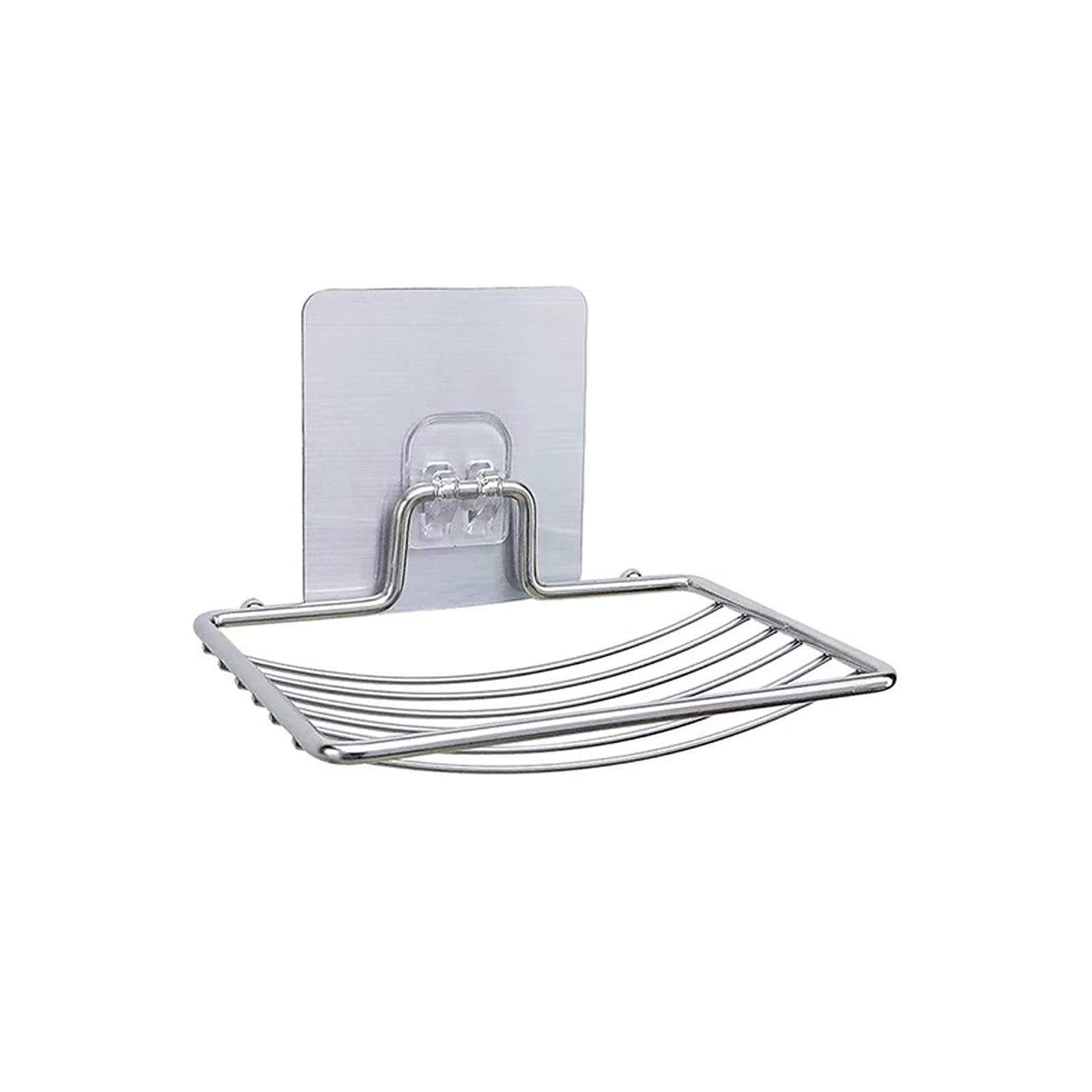 JINGYAN Soap Dishes Self Adhesive Soap Holder Rack Wall Mounted Stainless Steel Sponge Dish Bathroom Accessories Dishes