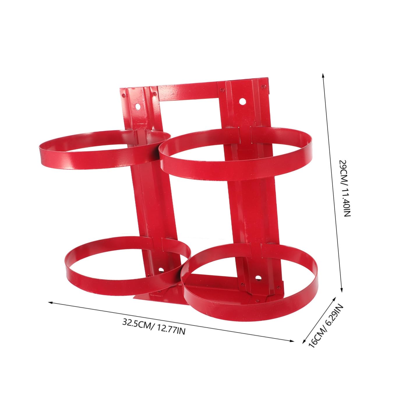 Didiseaon Supporto per Estintore da 5kg in Ferro Rosso Struttura Sicura e Design Ragionevole, Staffa Doppia per Montaggio a Parete in Casa o Ufficio