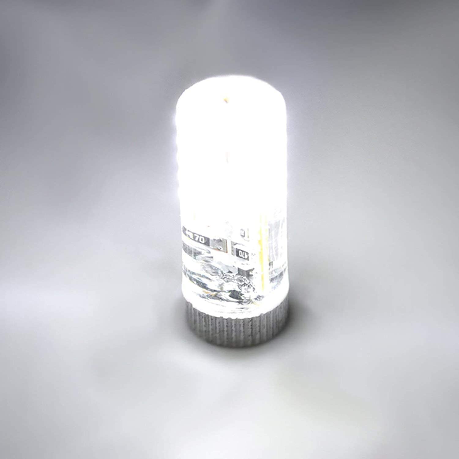 Bombillas, Bombillas LED G4 COB 25W Lámparas halógenas Reemplazo 180LM 3W 12V Bombilla de Foco de Cristal Paquete de 5 Clase energética A + (Color : 3000k Warm White)