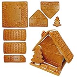 3x Lebkuchenhaus Bausatz - L - ca. 17x17x18 cm - ca. 580g | Knusperhäuschen...