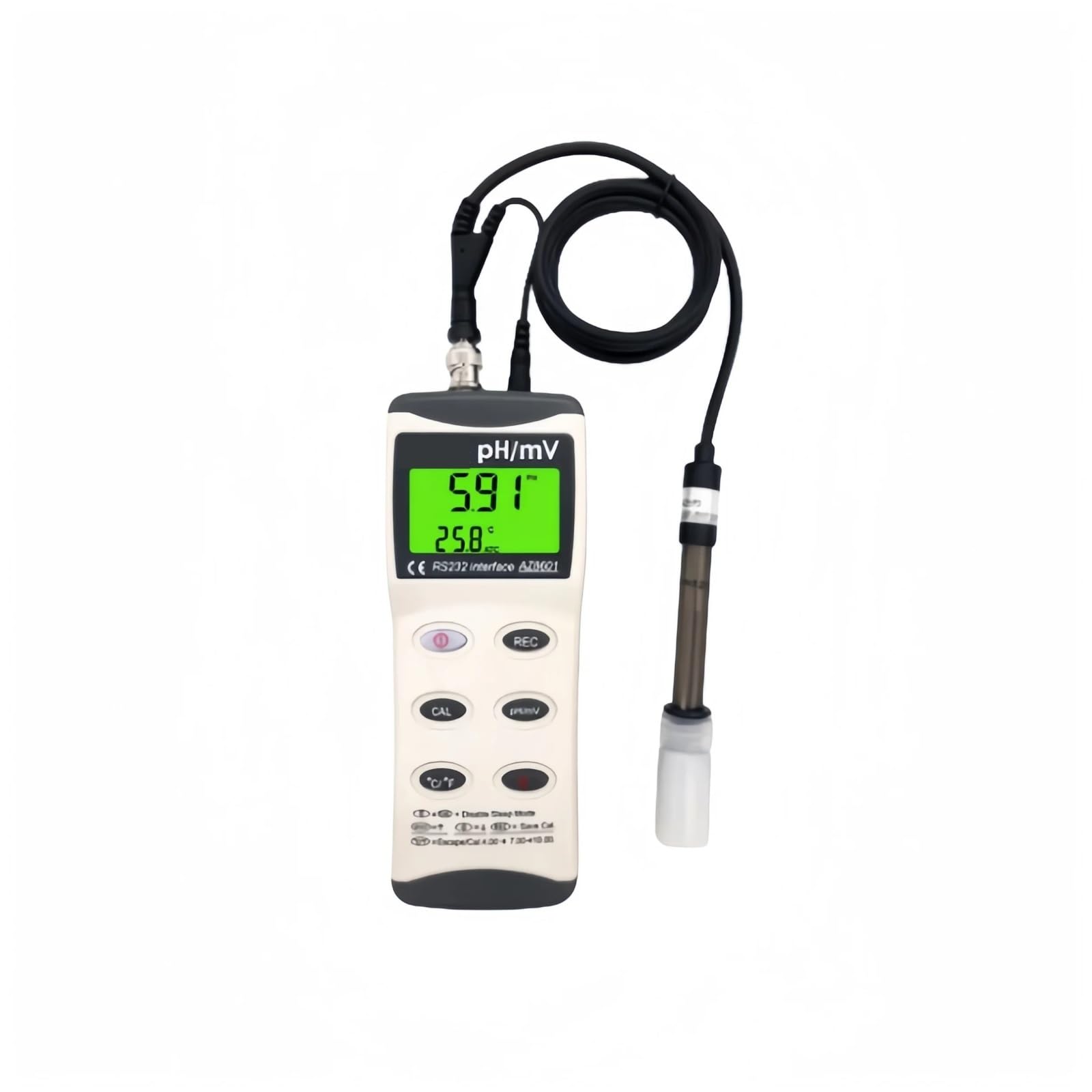 Digital pH Meter, PH Meter Aquatic Fish Farming PH Meter Tester with Probe Stick Automatic Temperature Compensation Function Water Quality