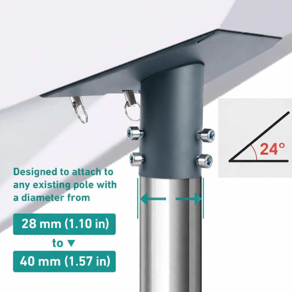Starlink Gen 3 - Adattatore per tubo e supporto per palo da 28-40 mm, compatibile con standard 4/4X/Gen 3/V4/Enterprise Dishy, in acciaio resistente, con perni di sicurezza in metallo, solo
