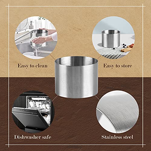 Icyang 3 Pieces Ring Molds For Cooking, Stainless Steel Food Pastry Ring, Cake Rings For Baking, Mini Round Mousse Cake Mold,1.5 Inch Height 2 Inch Diameter #TOP2