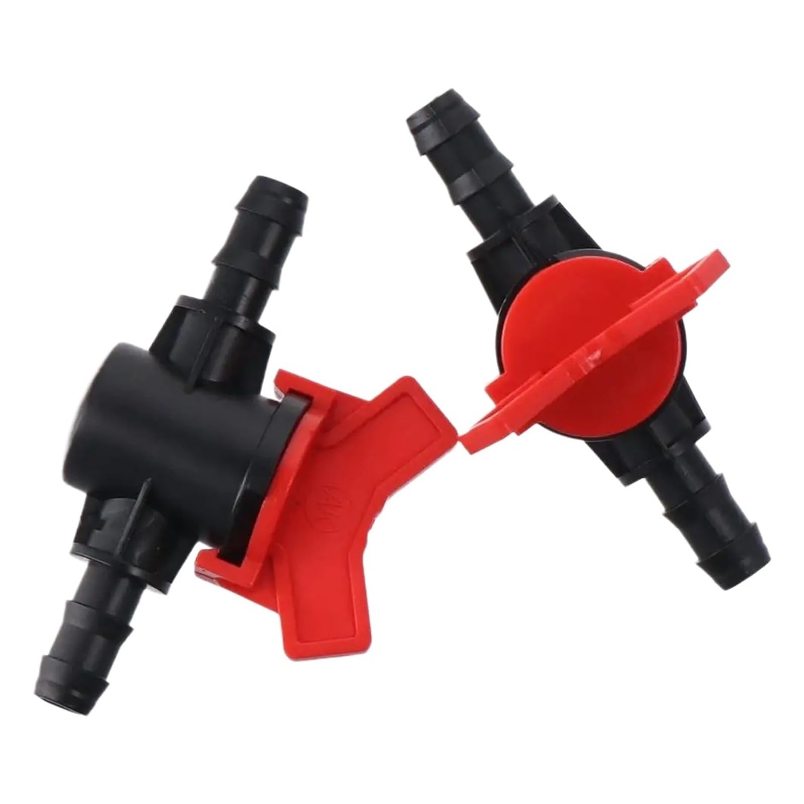 Bvhisehp One Color 4Pcs 8Mm Id Barbed Plastic Ball Valve Red Black Inline Shutoff Valve For Water Oil Gas Aquarium Pipeline