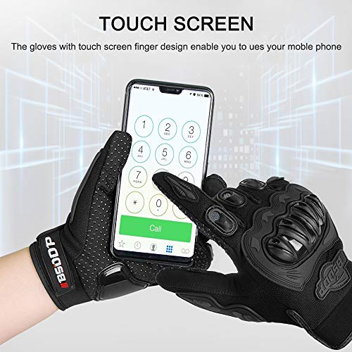 Luvas de motocicleta KKmoon com tela sensível ao toque, masculino, com dedos inteiros, motociclismo,