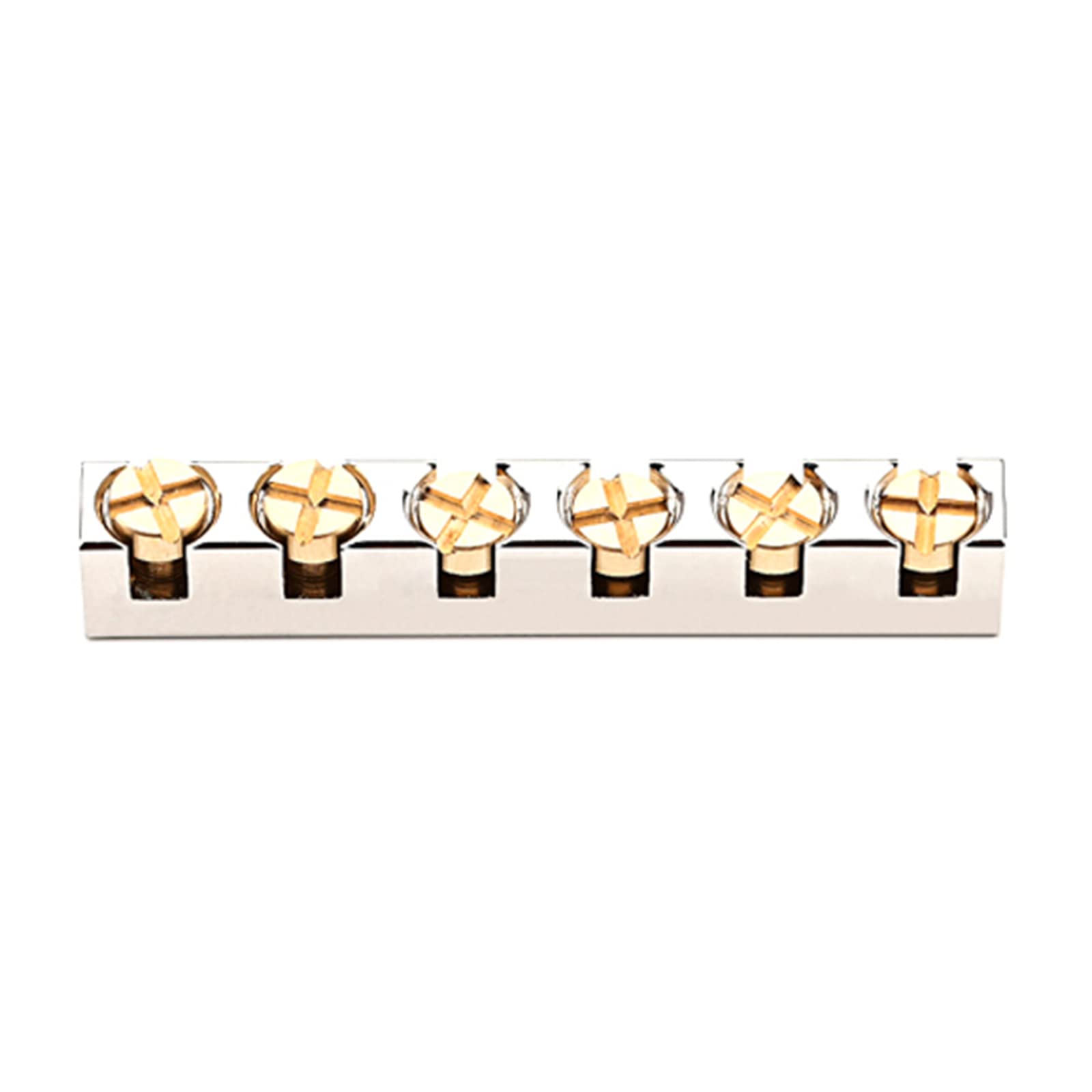 Cvzj As Pic Shows 42Mm Height Adjustable 6 Strings Brass Guitar Nut Replacement For Most Electric Guitars Or Acoustic Guitars Brass