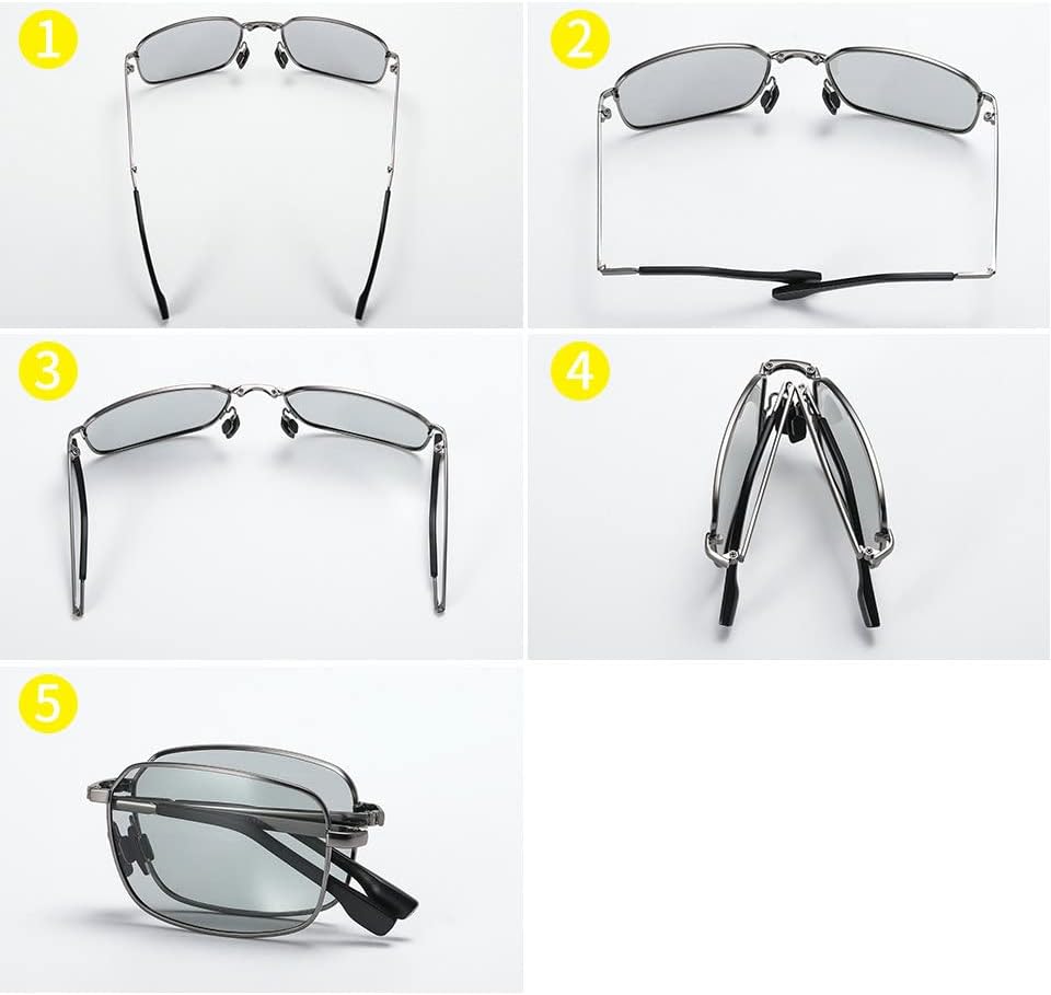 Miniatura 6 de Lentes de lectura fotocromáticos multifocales con zoom progresivo compacto plegable aumento gafas tintadas al sol con lectores