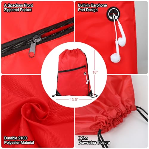 Image of Custom Drawstring Backpacks Bags 100 /200 Pack Personalized Bulk, Customizable Cinch Sport Bags with Logo Text, Cinch Sack, String Bag for Gym Promotional Events Gift, Trade Shows, With Pocket