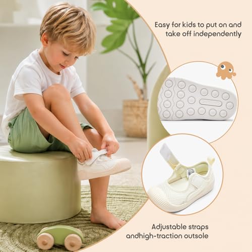 Image of Balabala Baby Toddler Walking Shoes Boys Girls Slip On Sandals Kids Water Shoes Barefoot Shoes Breathable Mesh Lightweight