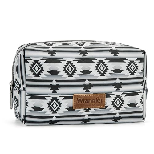 Montana West X Wrangler Travel Makeup Bag Portable Cosmetic Bag Makeup Pouch for Women Large Capacity Toiletry Bag Waterproof