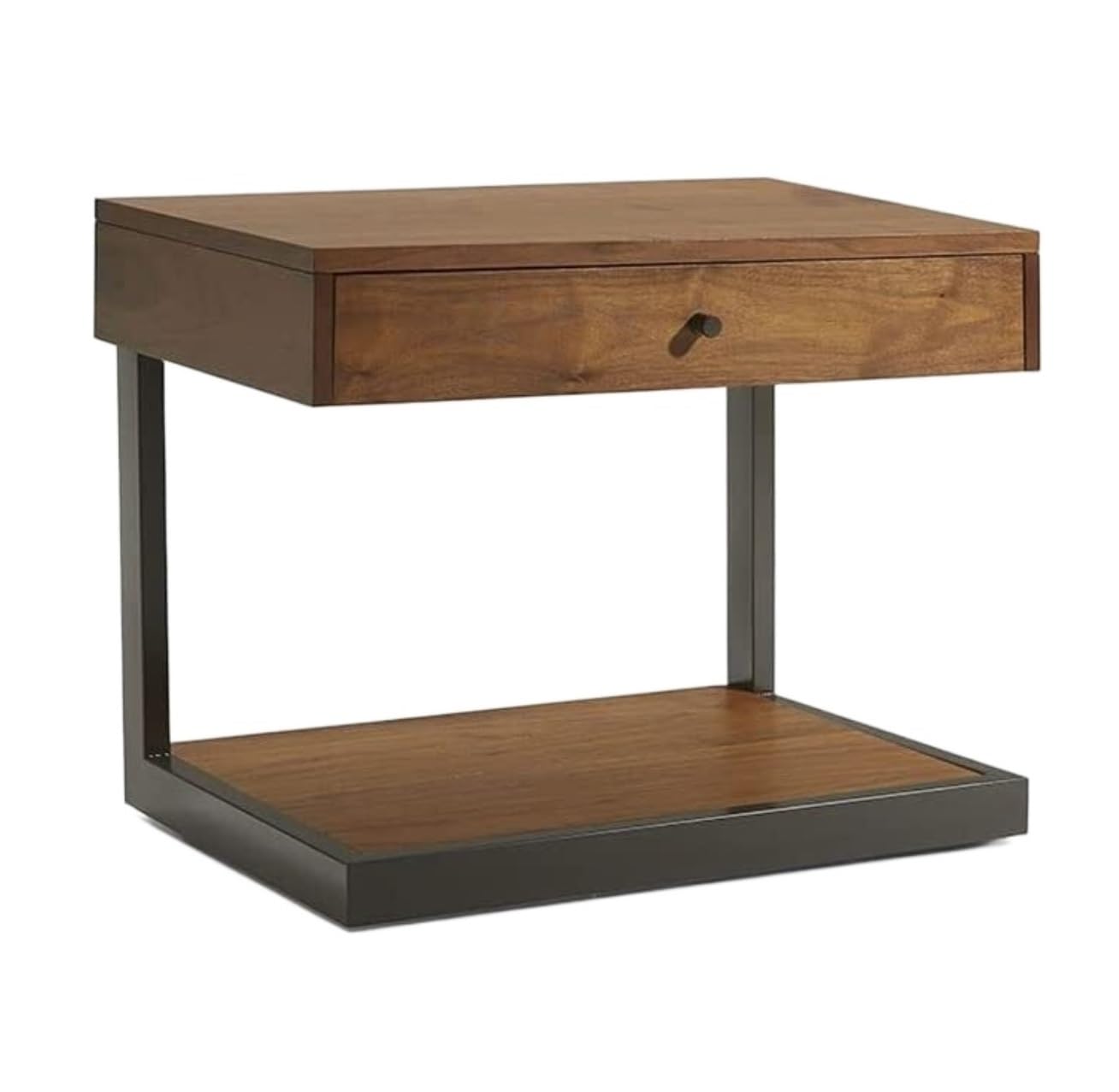 Table de chevet en bois vintage armoire latérale de chambre avec étagère