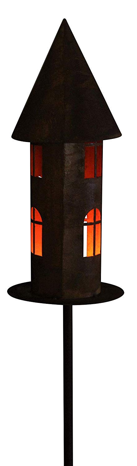 Edelrost Garten Deko Windlicht Vogelhaus Gartendekoration Naturrost Dekorieren rostige Dekoration Gartenstecker Beetstecker Topfstecker Landhaus Kerzenhalter Vogelfutterhaus rund auf Platte Futterhaus