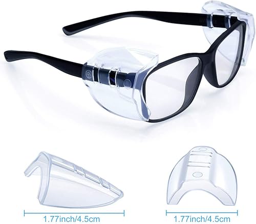 Miniatura 3 de KMDJG - 5 pares de protectores laterales para lentes de seguridad, protectores laterales transparentes, se adapta a marcos de anteojos pequeños a