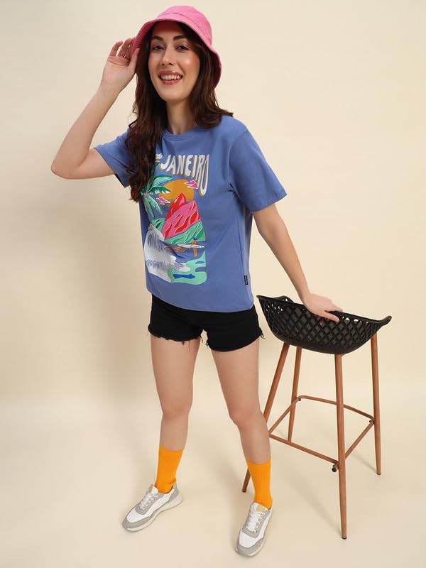 Image of THE DRY STATE Women Half Sleeves Cotton Tshirt