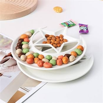 Amazon.com | 123Arts Ceramic Star Moon Shaped Snack and