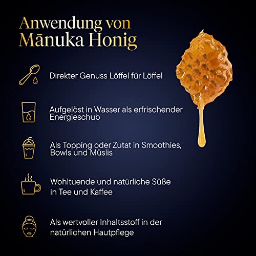 Manuka Health - Manuka Honig MGO 250+ (250 g) - 100% Pur aus Neuseeland mit zertifiziertem Methylglyoxal Gehalt (1er Pack)