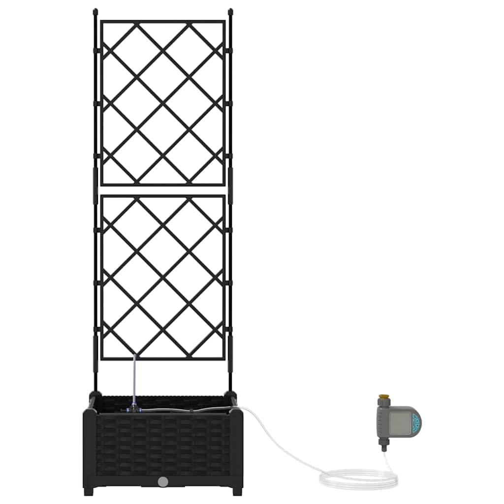 Jardinière surélevée noire - 40 x 40 x 126 cm - En acier - Avec auto-irrigation - Design moderne - Robuste et durable - Pour jardin, terrasse, balcon