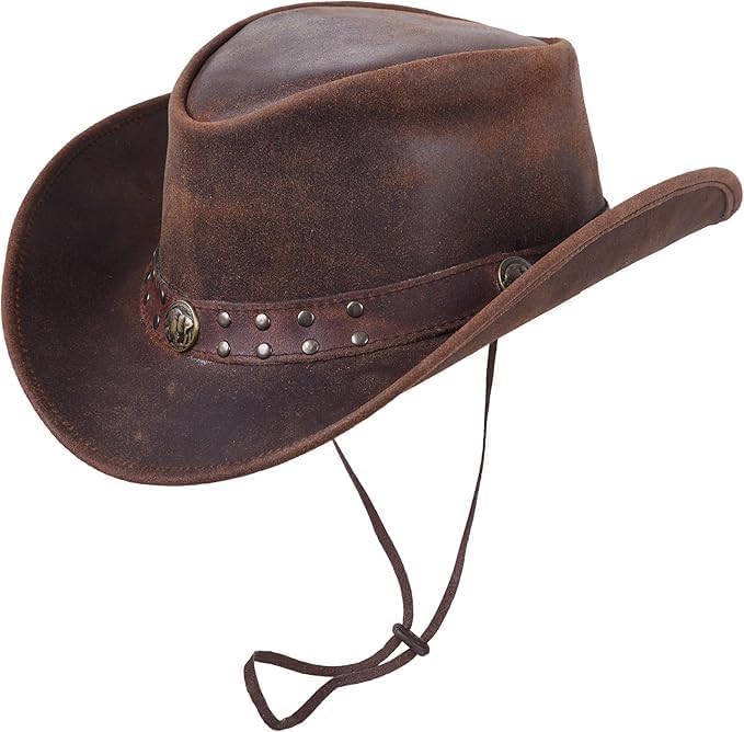 Leather Cowboy Hat for Men Women Lightweight Handcrafted Western Shapeable Wide Brim | Western Hats for Men