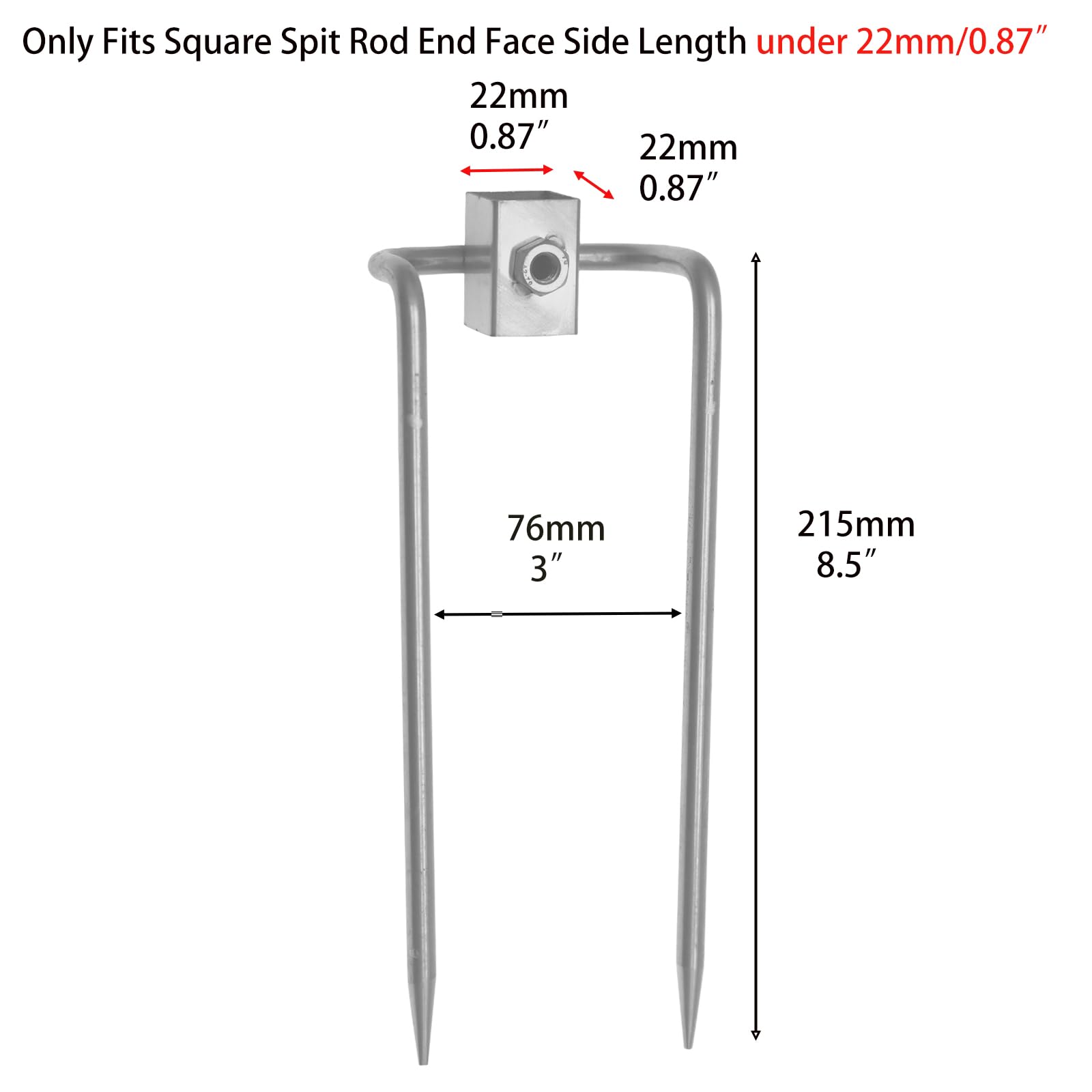 DEWOSEN Dual Prong Rotisserie Forks Meat Forks Stainless Steel Tapered Prongs for Easy Insertion Fit for Square Rotisserie Spit Rod Width under 22mm/0.87 Inch Rotisserie Grill Accessories?2 Packs?