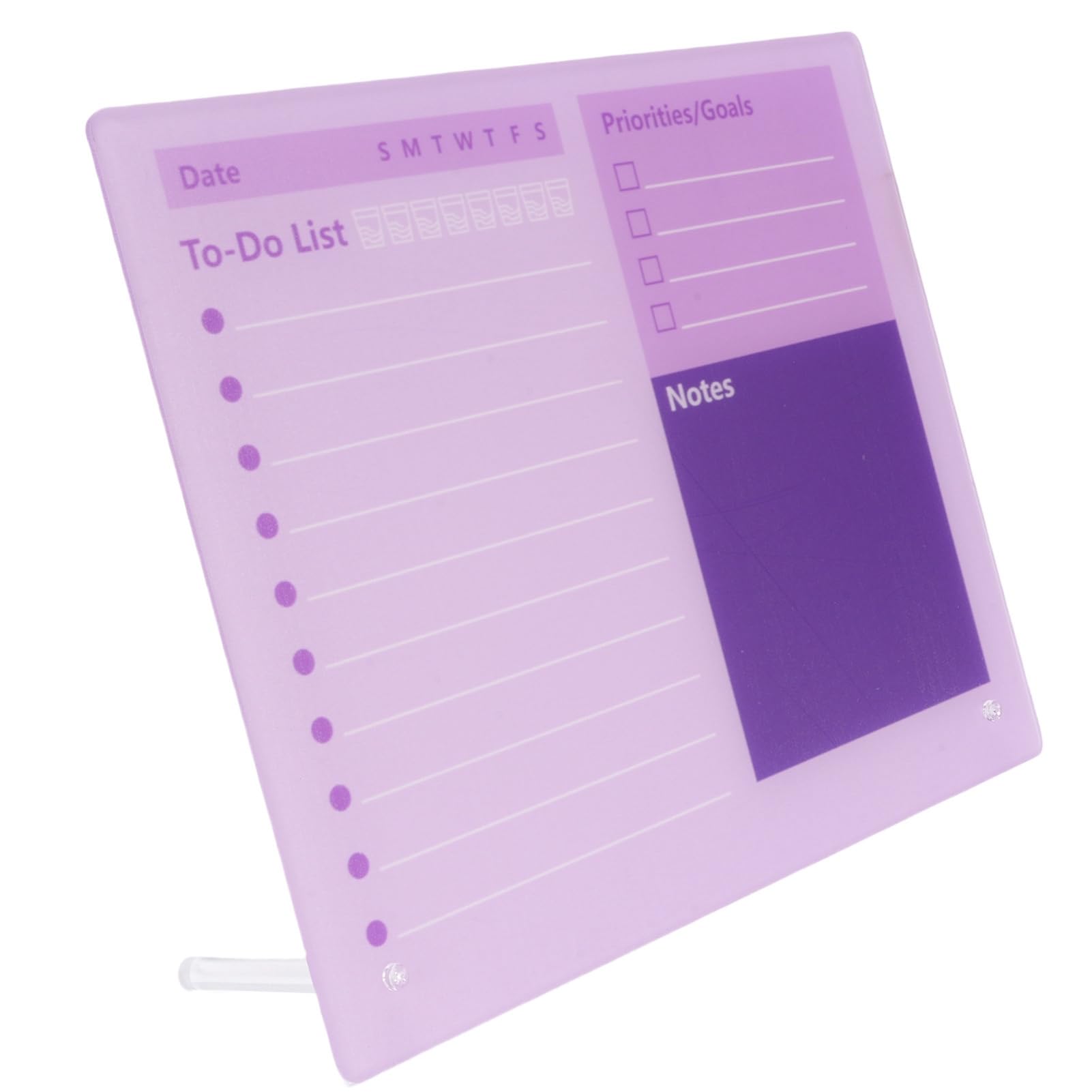 SALALIS Thickened Acrylic Dry Erase Planner Board Safe Desktop Calendar to Do List Board for Home Office with Stand (40 * 30cm)