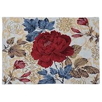 Set 2 Tovagliette Pasquali Fiori Gobelin - Cotone 33x46cm Turchese Per Tavola - Foto 4
