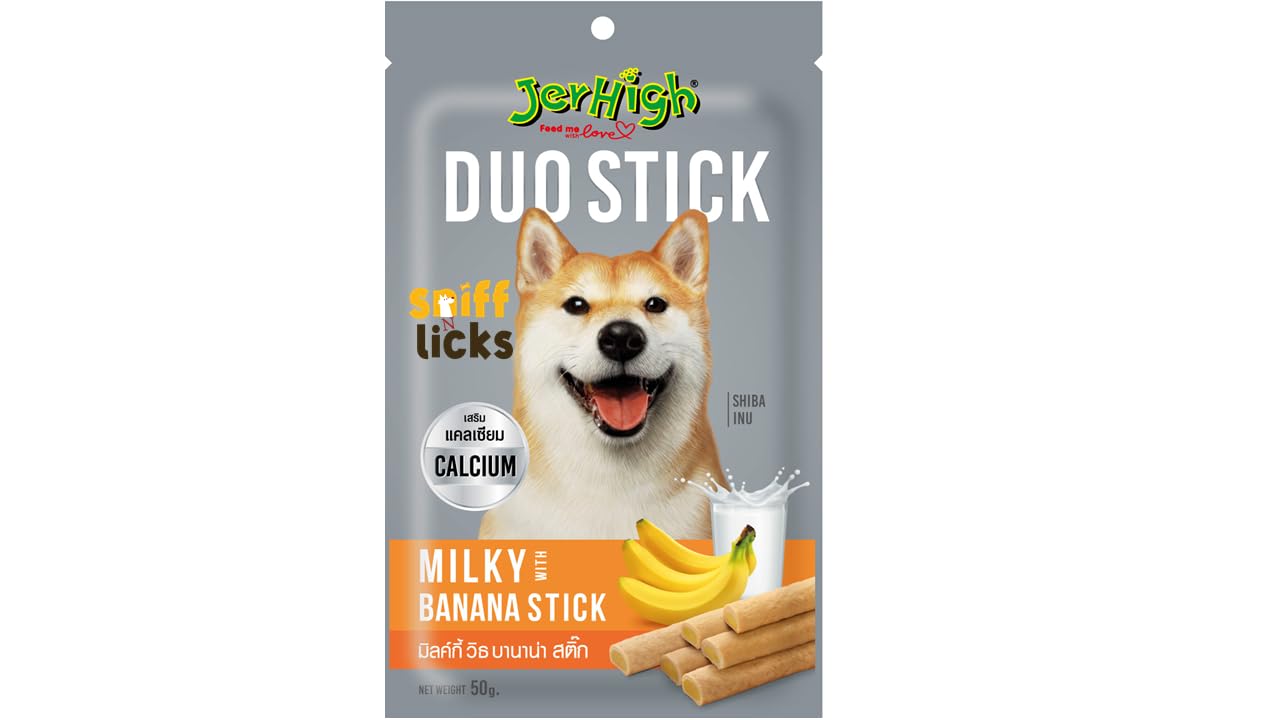JerHigh Duo-Stick All Life Stages Dog Treats, Human Grade High Protein Chicken, Fully Digestible Snack and Training Treat,Milky with Banana 50g, (Pack of 2) by Sniff N Licks (B0CSG1TWV5) Amazon Price History, Amazon Price Tracker