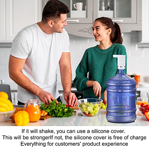 Water Bottle Pump Dispenser 5 Gallon, Manual Straight Plug Button, Automatic Drinking Water Pump, Usb Charging With Jug Cap, White #TOP2