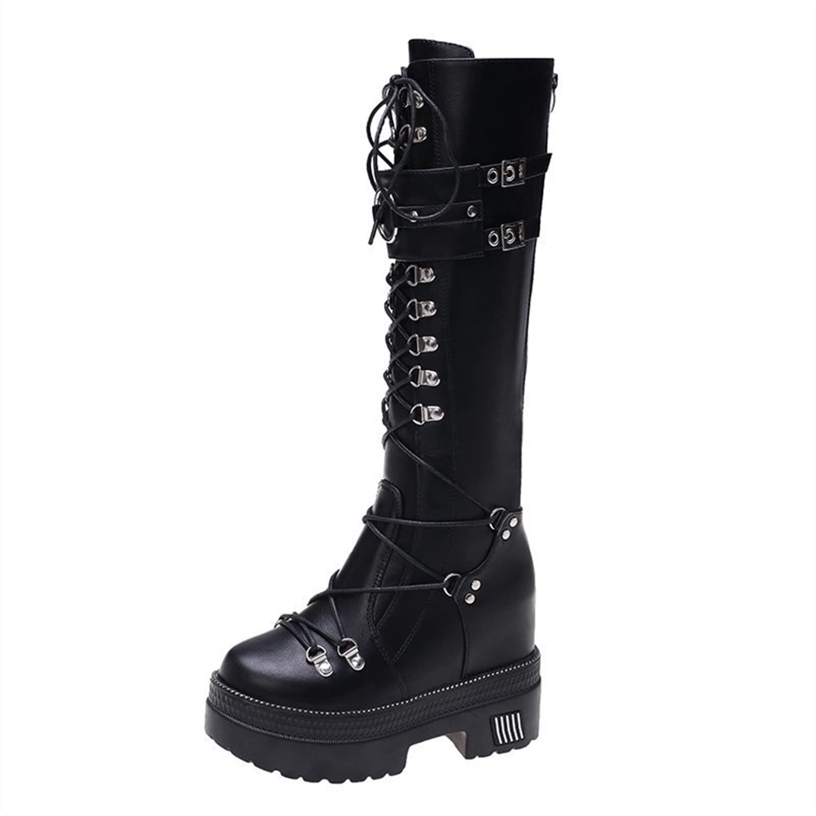 Amazon.com: YDYCG Women Retro Punk Height Increasing Long Boots