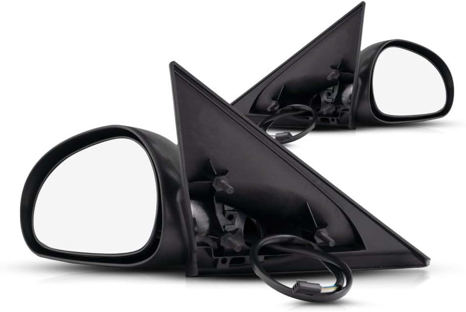 For Ford Mustang 2003 2004 Driver and Passenger Side | Pair Door Mirror | Power | Base/GT/Mach 1 Model | Textured Black | Replacement For XR3Z17682BA | FO1320171