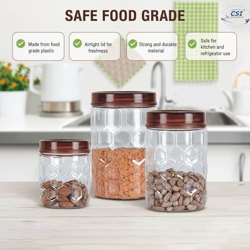 Image of Filox 18-Piece Kitchen Storage Containers Set | Air-Tight Lids | BPA-Free Plastic Grocery Jar Set | 300ml, 650ml & 1200ml | Multipurpose Pantry & Refrigerator Storage Containers