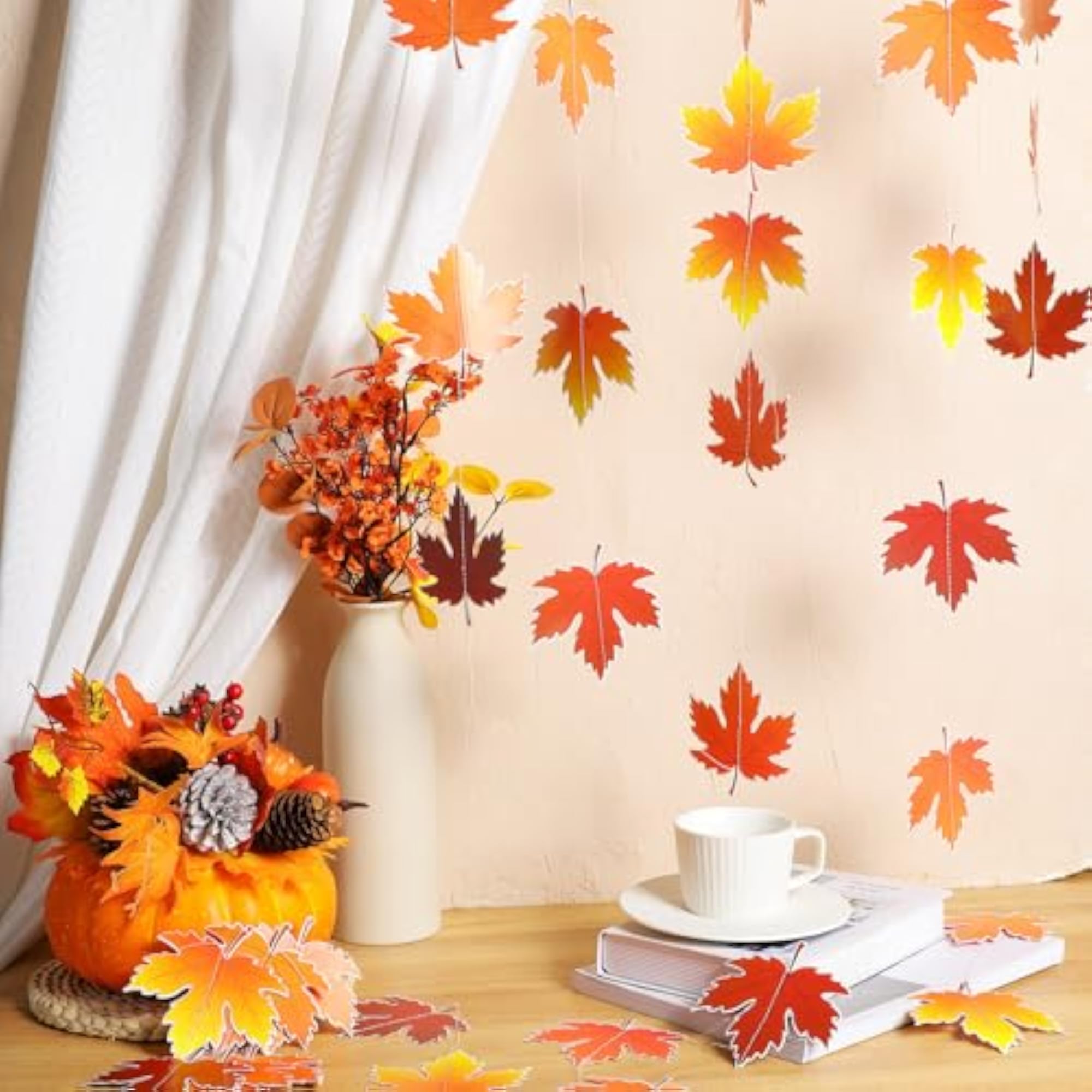3 Pcs Fall Leaf Garland Artificial Autumn Decor