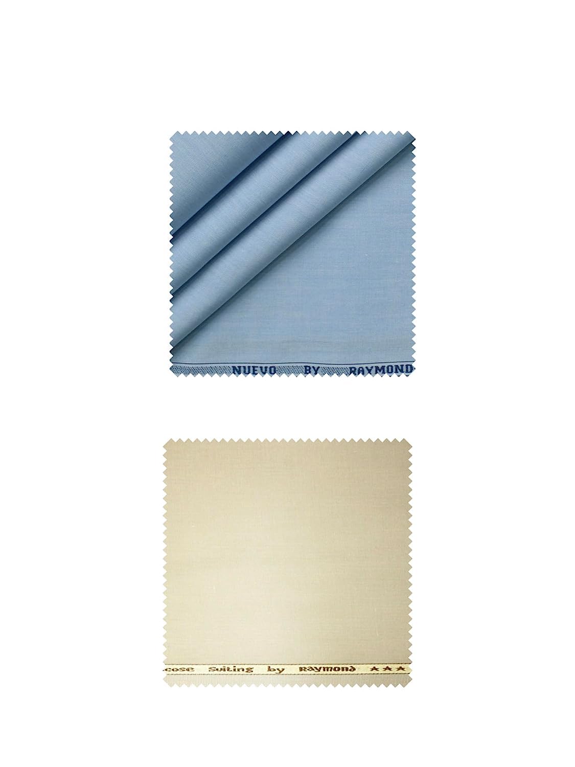 Polyviscose Trouser- 100% Cotton Shirt Fabric Combo Box (Unstitched, All Weather Fabric,(KHAKI PANT + BLUE SHIRT)-image-4