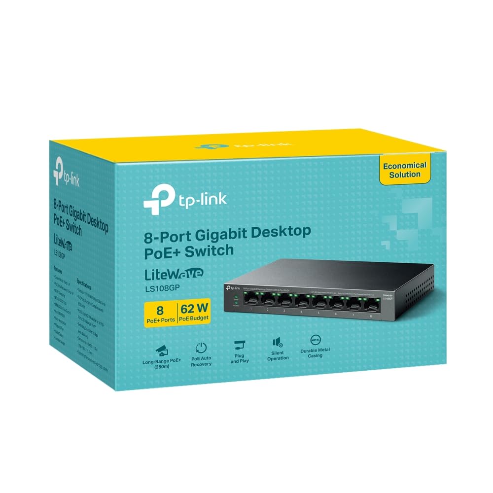 TP-Link LS108GP Gigabit Dswitch 8-Port Poe+