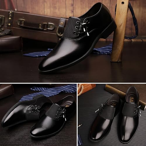 Men Slip on Dress Shoes,Pointed Toe Loafers for Office Wedding Business,Leather Shoes for Men Formal3
