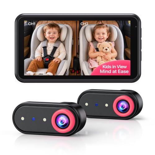 LUCKVIEW BM2PRO Dual Car Baby Monitor for 2 Kids, 5.2"" 1080P HD, Split Screen & Full View, Auto Night Vision, Easy Setup - image 1