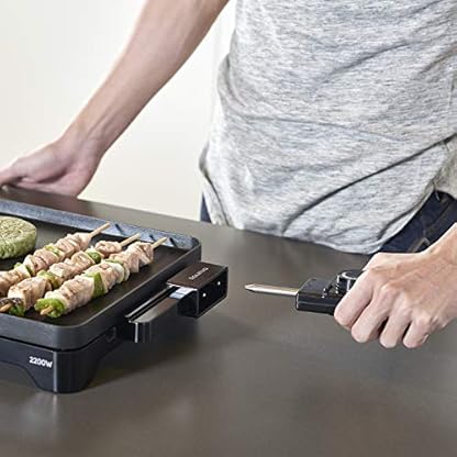 Taurus Steakmax 2200 – Grillplatte mit Antihaftbeschichtung, ohne PFOA, 2200 W, große Oberfläche 49 x 27 cm, einfache Reinigung, Fettauffangschale, rutschfeste Füße, Schwarz – Bild 8