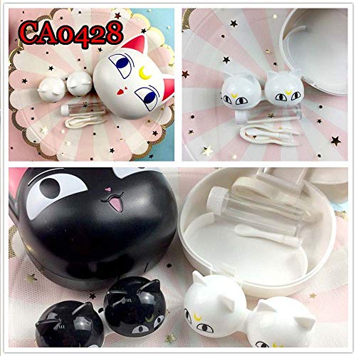 image for VIVIGO Cute Cat Shaped Contact Lens Case Mini Travel Simple Contact Le