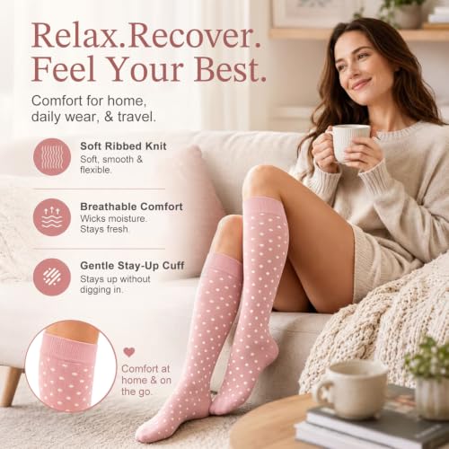 Image of Laite Hebe 4 Pairs-Compression Socks for Women&Men Circulation-Best Support for Nurses,Running,Athletic