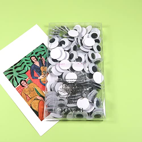 Image of TOAOB 150pcs 20mm Plastic Wiggle Googly Eyes Self Adhesive Black Round Sticker Eyes DIY Arts Crafts Scrapbooking Accessories