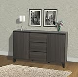 Kings Brand Furniture – Wood Buffet Server Cabinet Console Table, Oak Gray
