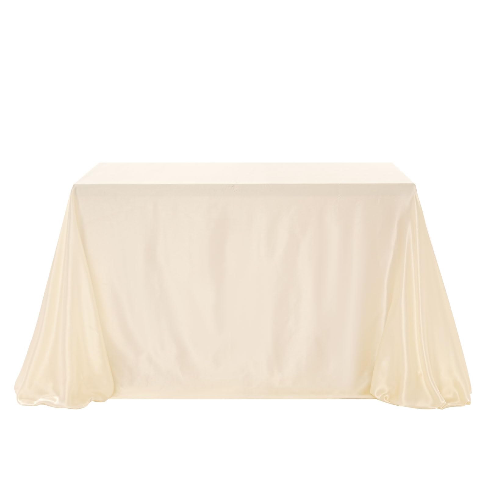 BrillShine Table Cloth Cream 228 x 228 cm - Washable, Reusable Table Cover with Decorative Bow Table Cloth for Party, Birthday, Wedding, Christmas, Banquet, DIY Outdoor Decor