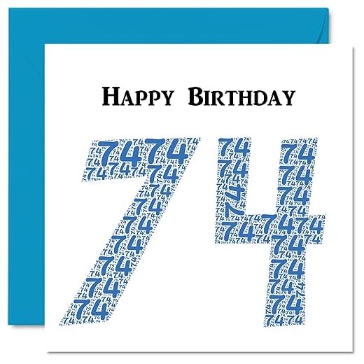 Divertidas tarjetas de cumpleaños 74 para hombres – Shapecloud – Tarjeta de feliz cumpleaños para papá, mamá, abuelo abuelo, niñera, abuela, tío tía, tarjetas de felicitación de 145 mm x 145 mm,
