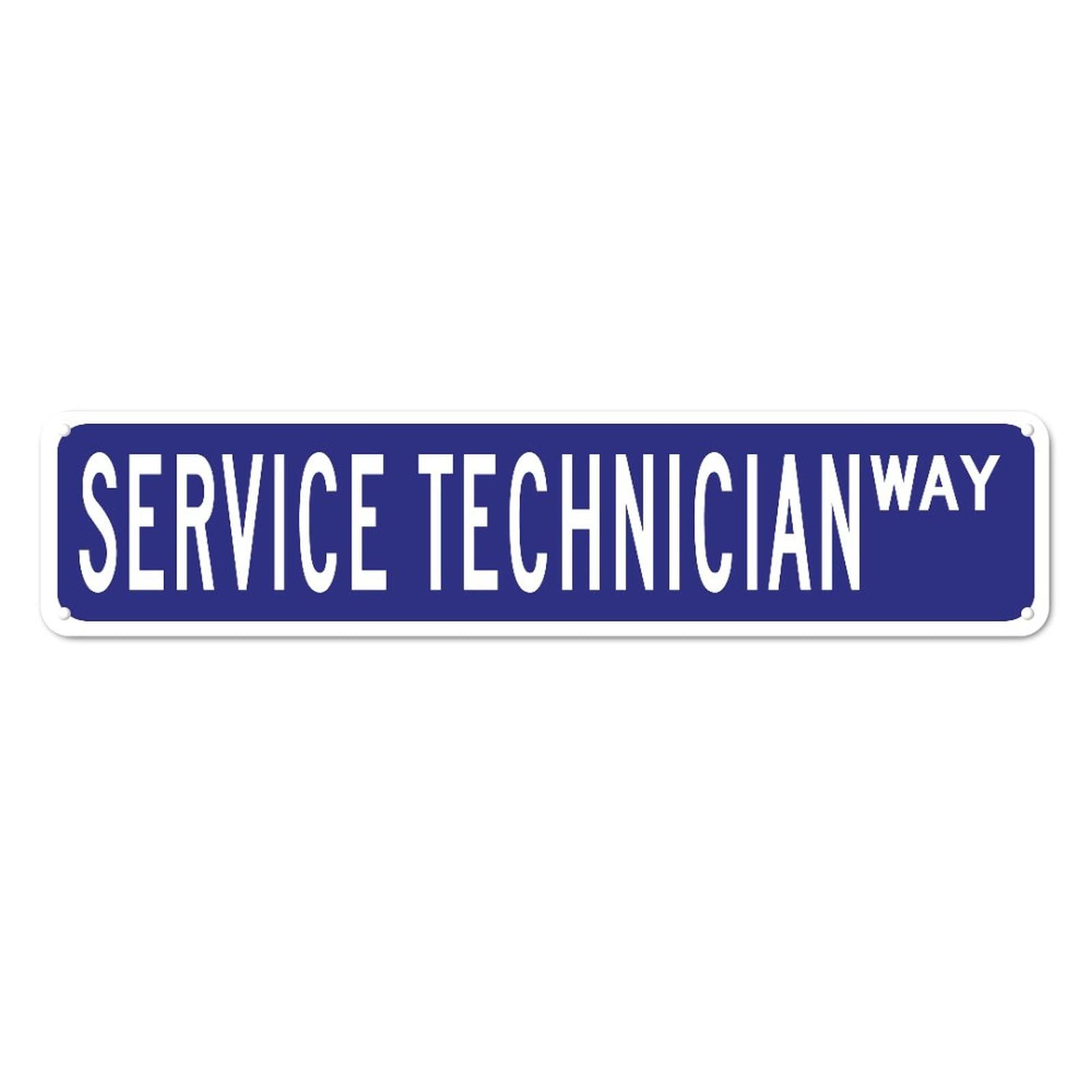 Service Technician WAY Retro Tin Signs Aluminum Metal Sign for Home Kitchen Living Room Garden Wall Yard Pub Club Decor 4x16 Inch