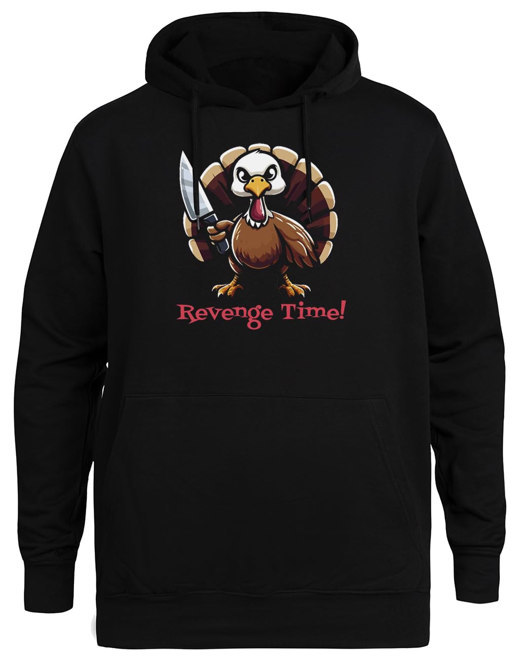 Czas Zemsty Indyków Unisex Czarna Bluza Ekologiczna z Kapturem Unisex Black Hoodie Eco-Friendly Hooded Jacket