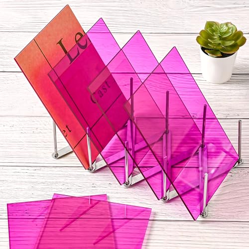Image of Lesnlok Purple Acrylic Sheets 1 /8 inch Thick 3mm 2 Pack 12 x 16 Clear Purple Plexiglass Sheets,for Sign,Craft,Painting,Laser Cutting,DIY Display Projects (12 inchx 16 inch, Purple, 2)