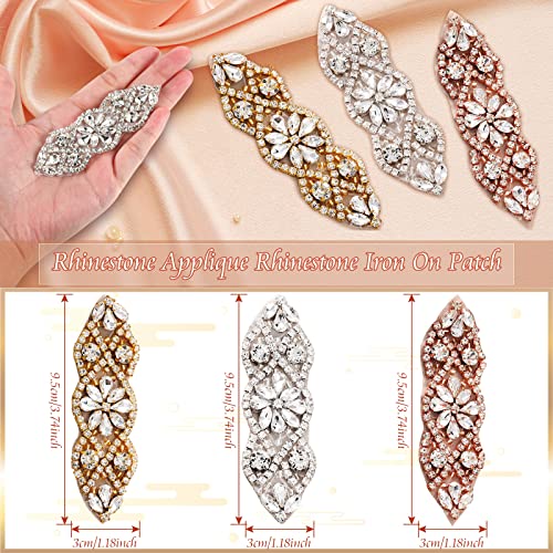 Jutom JUTOM-RHINESTONE APPLIQUE-59 4 Pieces Rhinestone Applique Rhinestone Iron thumb #1