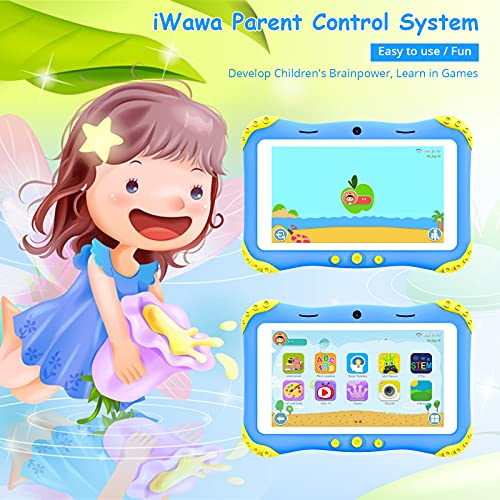 Kids Tablet, Android Tablet for Kids, 7 inch HD IPS Eye Protection Screen Tablet with WiFi, 16GB, Quad-Core, Dual Camera, Kids APP Preinstalled, Educational Games, Parent Control Children Tablet(Blue) - Image 4