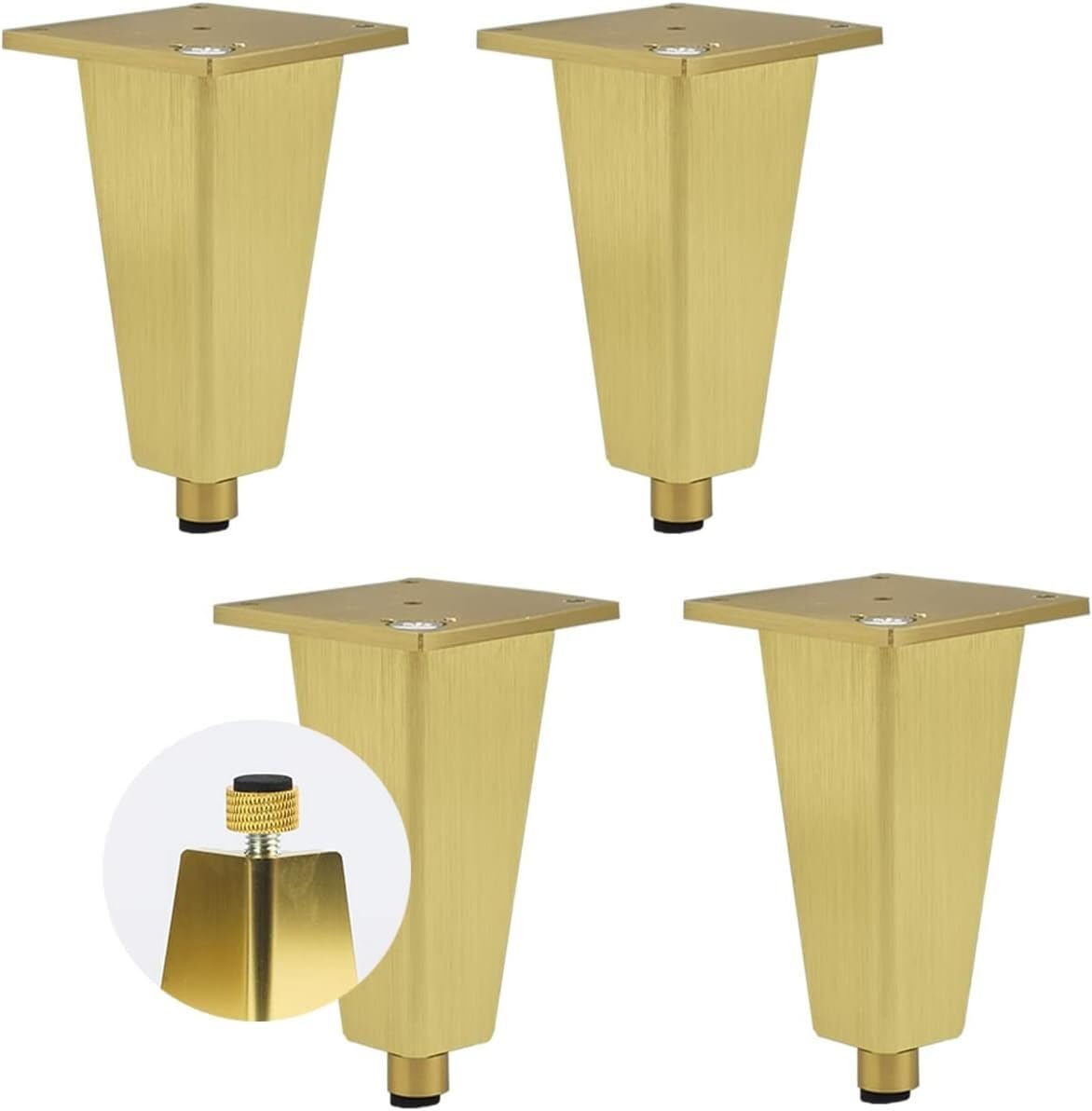 Rhllvj Gold Cabinet Dining Table Furniture Legs, Replacement Sofa, Chaise Lounge, Ottoman, Coffee Table, Adjustable Table Legs(,200Mm(7.87In))